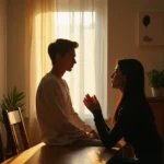 Guía Completa: Causas de la Ansiedad en Jóvenes – Comprensión y Herramientas Prácticas Joven en sesión de terapia con terapeuta, luz cálida y notas en cuaderno, simbolizando causas de ansiedad en jóvenes.